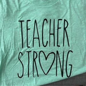 Teacher shirt; size small; never worn; teal